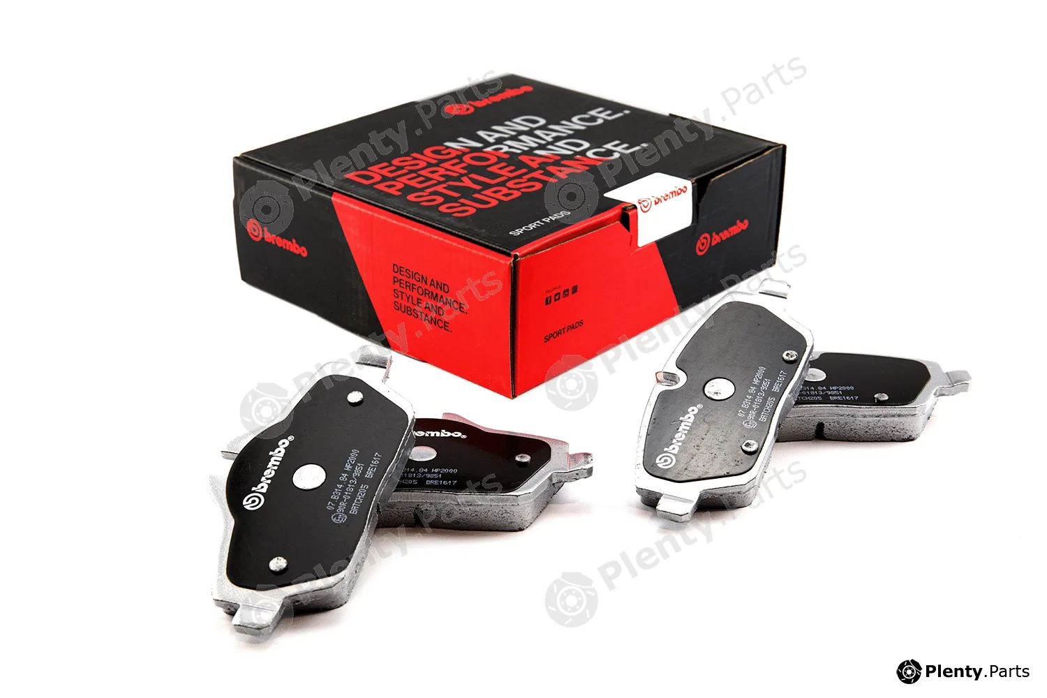 Brembo 07.B314.84 — High Performance Brake Pad Set UPGRADE, SPORT | HP2000