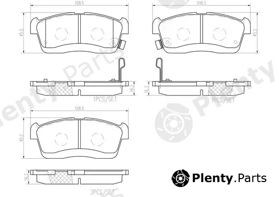 Brembo P16018 — Brake Pad Set, disc brake PRIME LINE