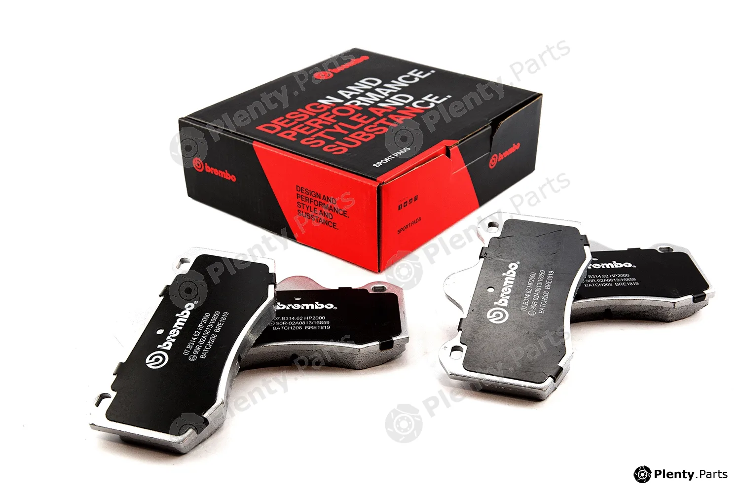 Brembo 07.B314.62 — High Performance Brake Pad Set UPGRADE, SPORT | HP2000