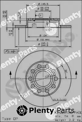 Brembo 08.9136.11 — Brake Disc PRIME LINE - UV Coated