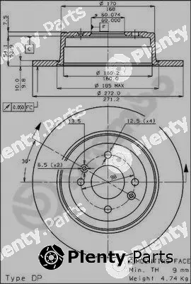 Brembo 08.4332.10 — Brake Disc PRIME LINE
