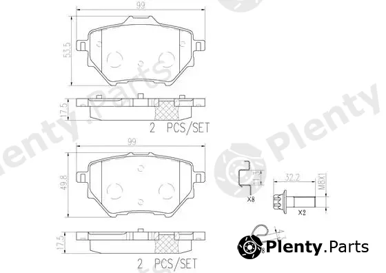 Brembo P61122N — Brake Pad Set, disc brake PRIME LINE - Ceramic
