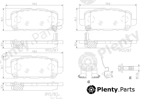 Brembo P28090N — Brake Pad Set, disc brake PRIME LINE - Ceramic