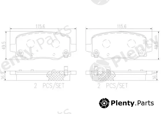 Brembo P37020N — Brake Pad Set, disc brake PRIME LINE - Ceramic