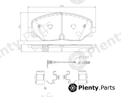 Brembo P85174 — Brake Pad Set, disc brake PRIME LINE