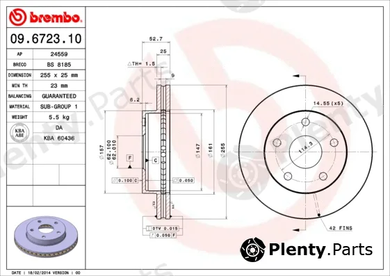 Brembo 09.6723.10 — Brake Disc PRIME LINE