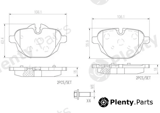 Brembo P06064N — Brake Pad Set, disc brake PRIME LINE - Ceramic