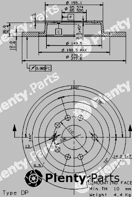 Brembo 08.9511.11 — Brake Disc PRIME LINE - UV Coated