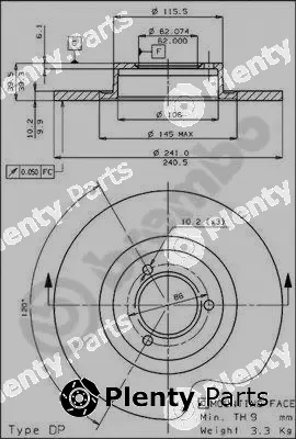 Brembo 08.2615.10 — Brake Disc PRIME LINE