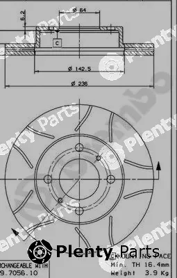 Brembo 09.7056.75 — Brake Disc XTRA LINE - Max
