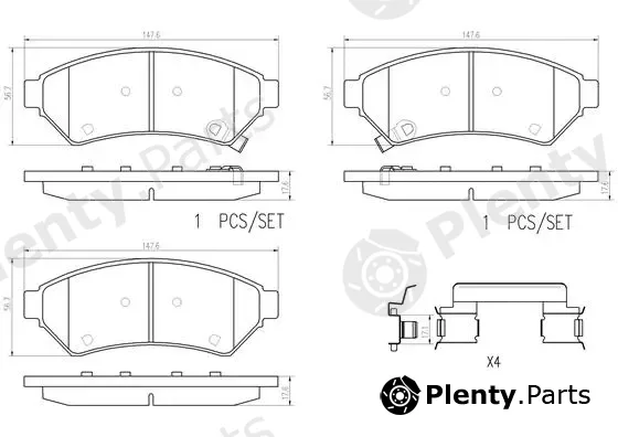 Brembo P10033 — Brake Pad Set, disc brake PRIME LINE
