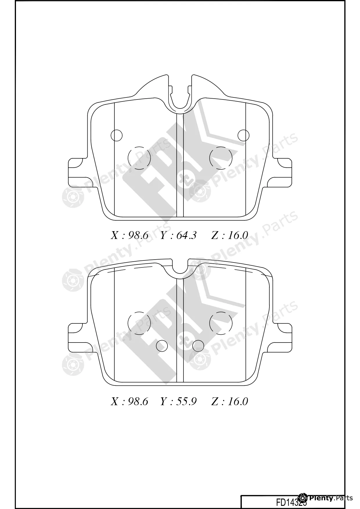 FBK FD14323 — Brake Pad Set, disc brake