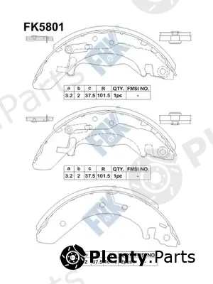 FBK FK5801 — Brake Shoe Set