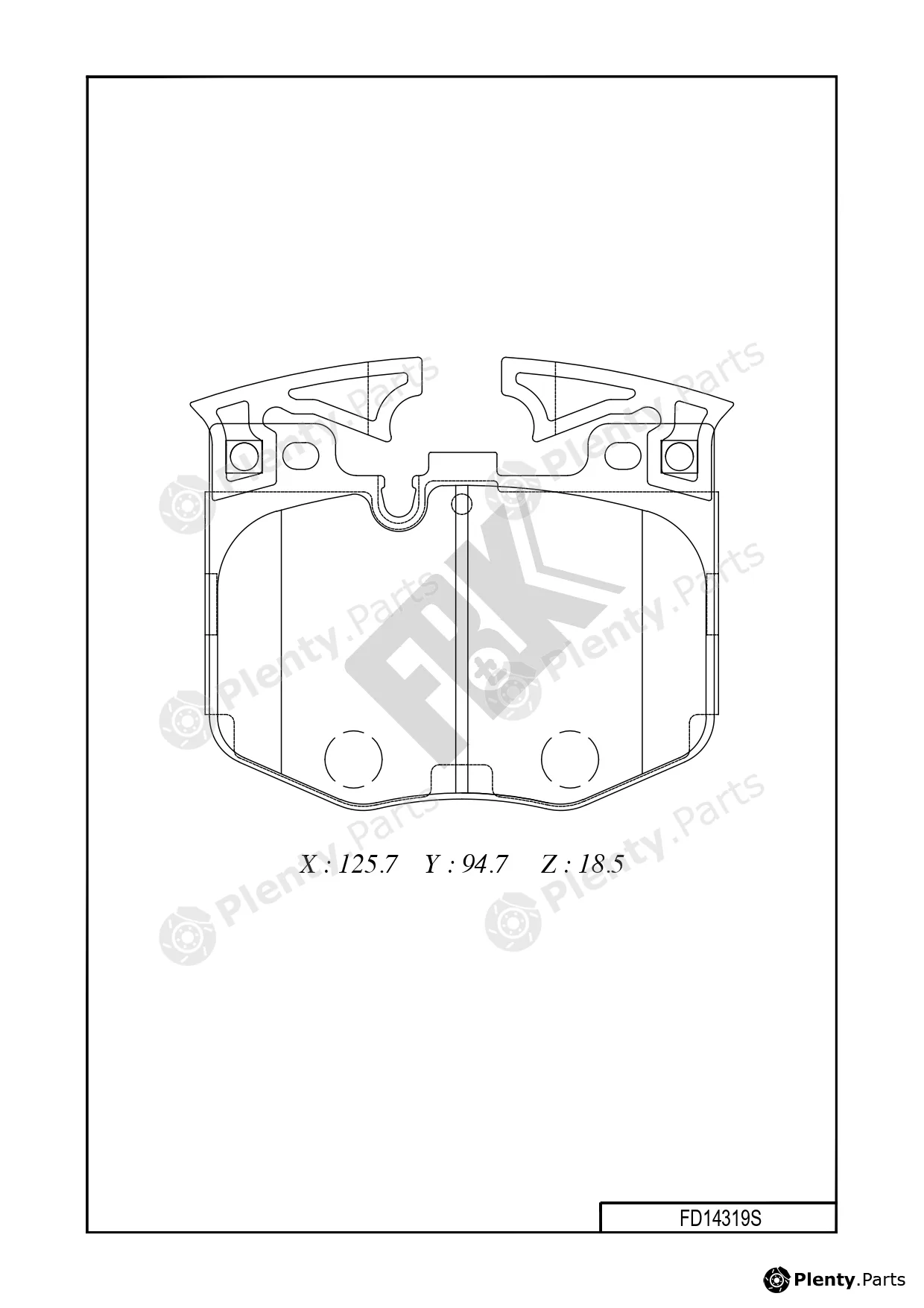 FBK FD14319S — Brake Pad Set, disc brake
