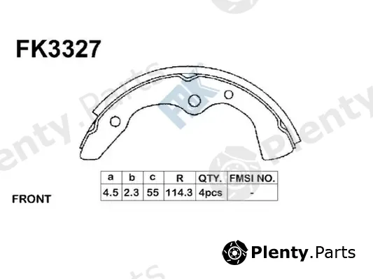 FBK FK3327 — Brake Shoe Set