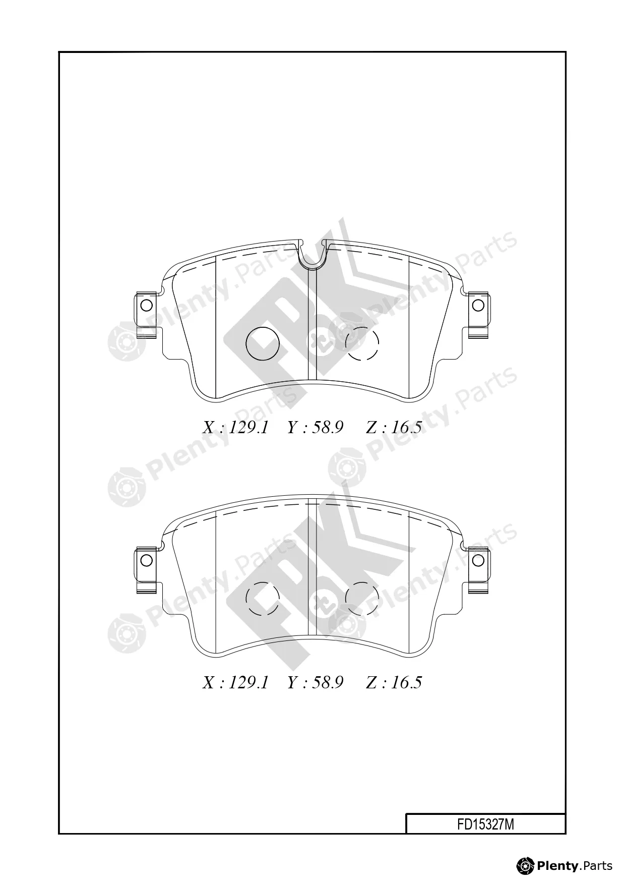 FBK FD15327M — Brake Pad Set, disc brake
