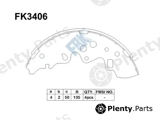 FBK FK3406 — Brake Shoe Set