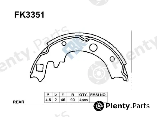 FBK FK3351 — Brake Shoe Set