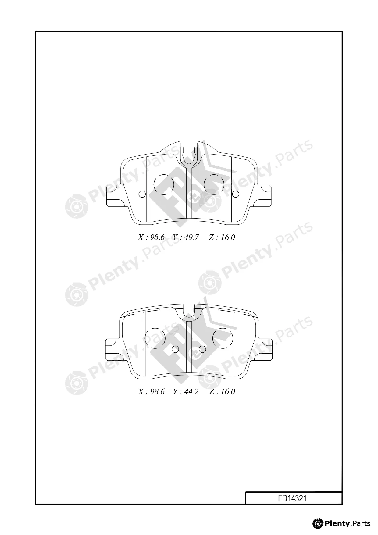 FBK FD14321 — Brake Pad Set, disc brake