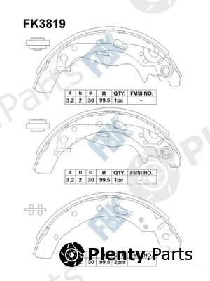 FBK FK3819 — Brake Shoe Set