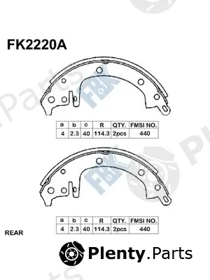 FBK FK2220A — Brake Shoe Set