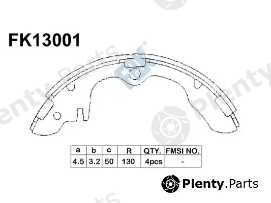 FBK FK13001 — Brake Shoe Set