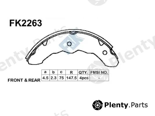 FBK FK2263 — Brake Shoe Set
