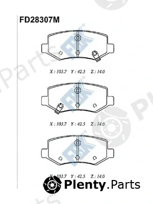 FBK FD28307M — Brake Pad Set, disc brake