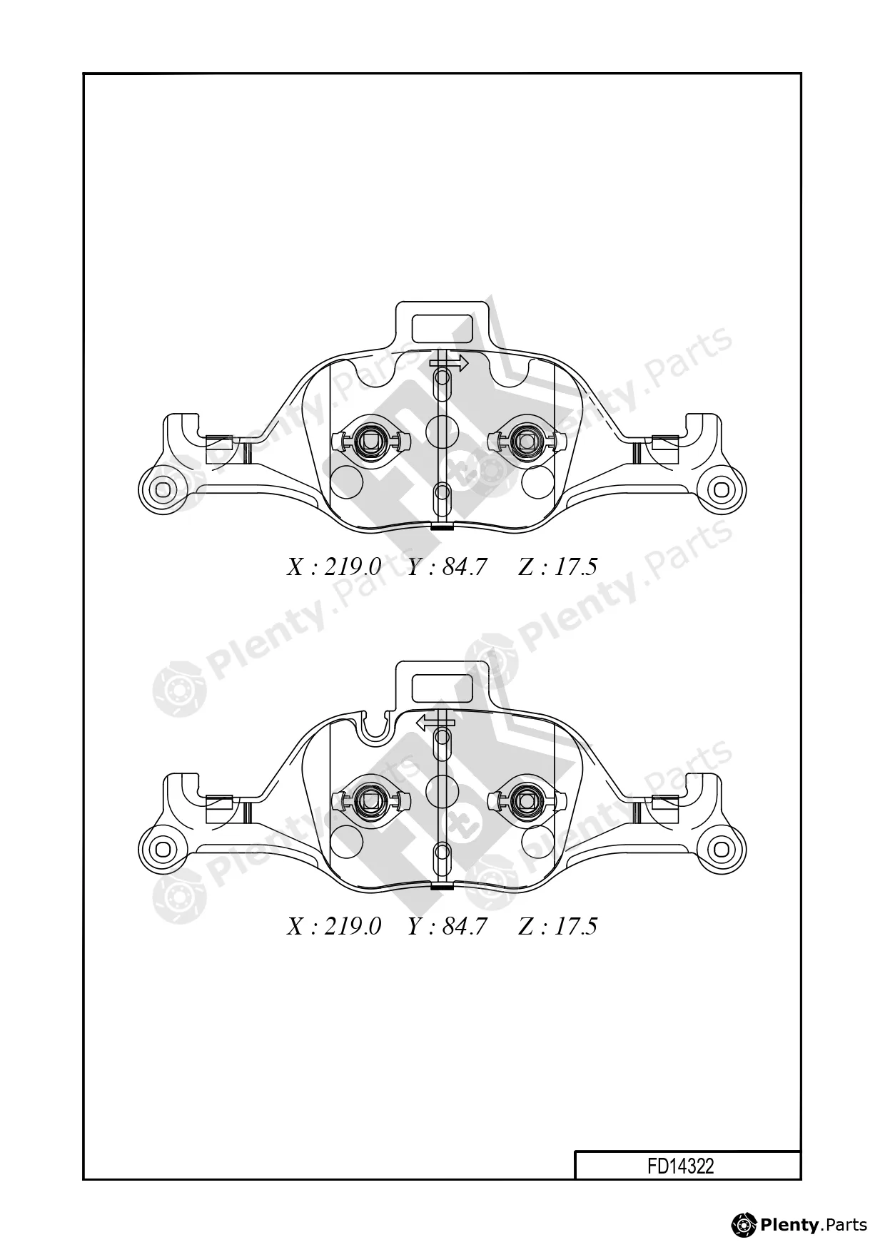 FBK FD14322 — Brake Pad Set, disc brake