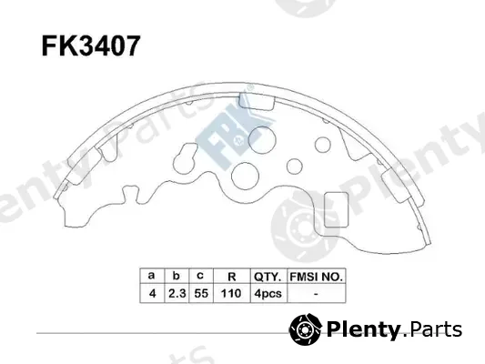FBK FK3407 — Brake Shoe Set