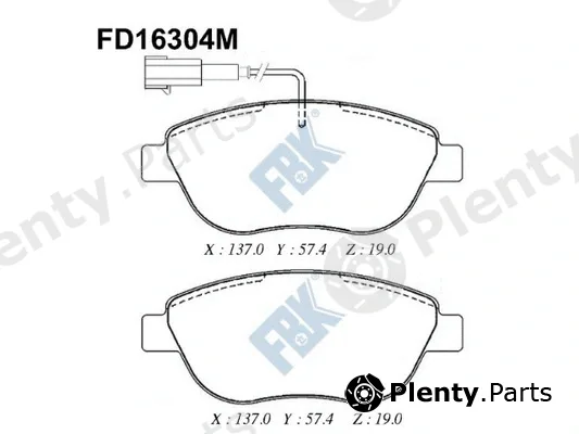 FBK FD16304M — Brake Pad Set, disc brake
