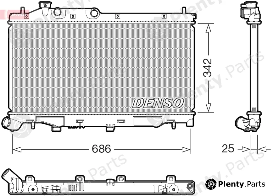 Denso DRM36027 — Radiator, engine cooling