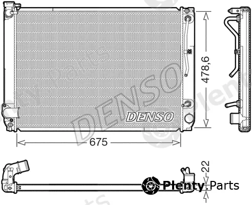 Denso DRM51016 — Radiator, engine cooling