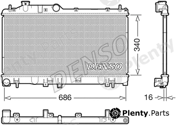 Denso DRM36025 — Radiator, engine cooling