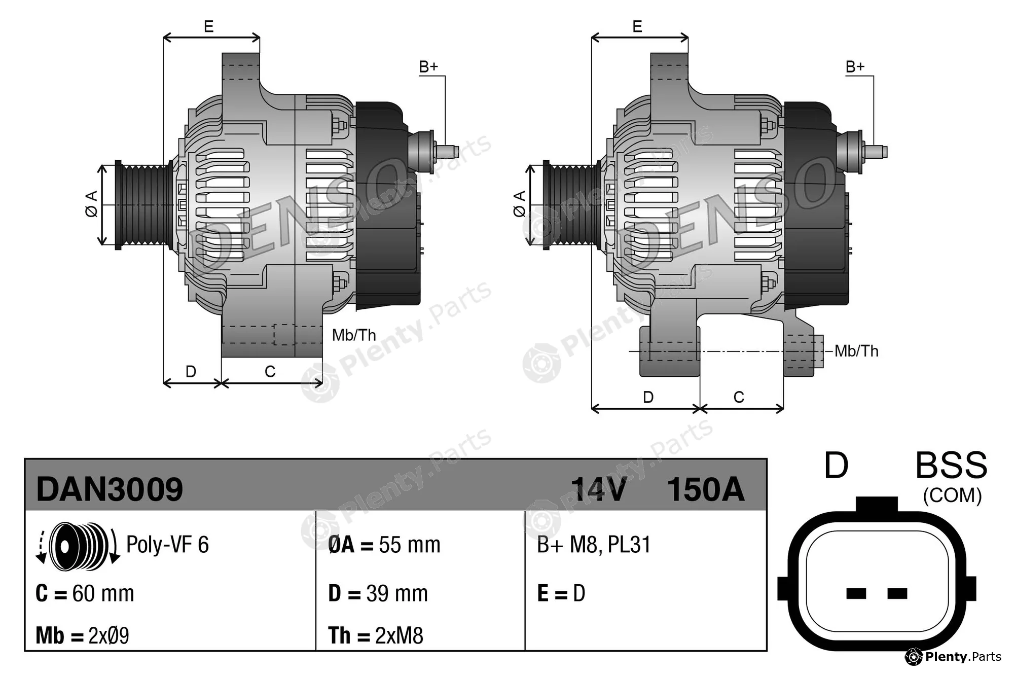 Denso DAN3009 — Alternator
