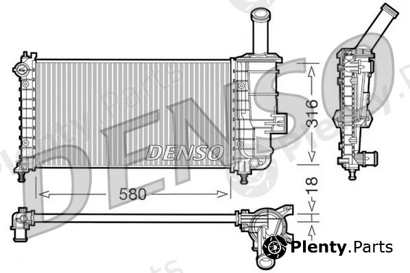 Denso DRM09100 — Radiator, engine cooling