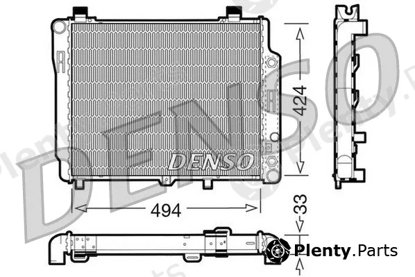 Denso DRM17075 — Radiator, engine cooling