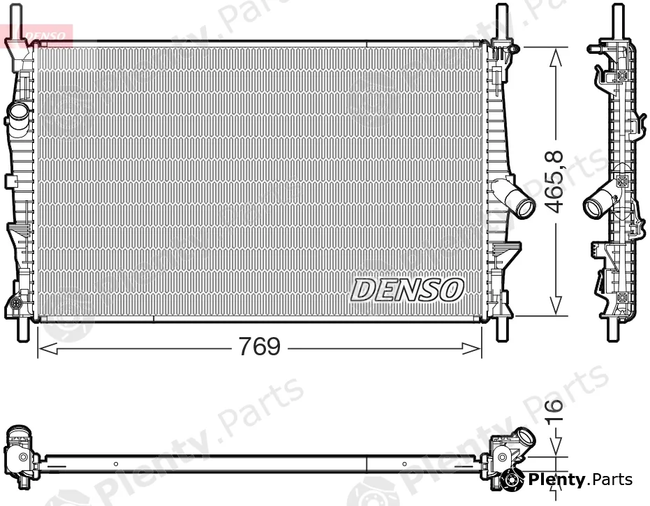 Denso DRM10124 — Radiator, engine cooling