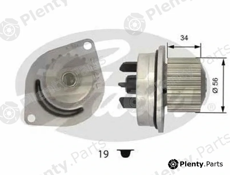 Gates-Br WP0038 — Water Pump, engine cooling