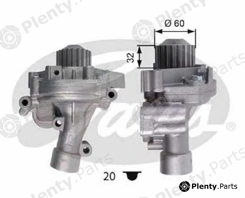 Gates-Br WP0080 — Water Pump, engine cooling