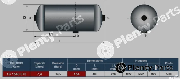 Hobi 1S1540070 — Air Tank, compressed-air system