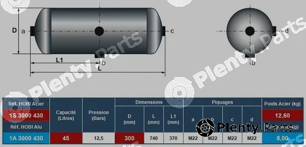 Hobi 1A3000430 — Air Tank, compressed-air system