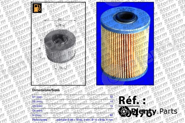 Storm Quality Parts 10476 — Fuel Filter