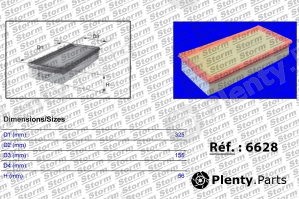 Storm Quality Parts 6628 — Air Filter
