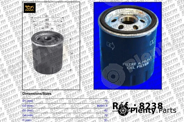 Storm Quality Parts 8238 — Oil Filter