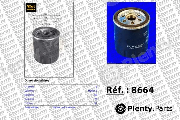 Storm Quality Parts 8664 — Oil Filter