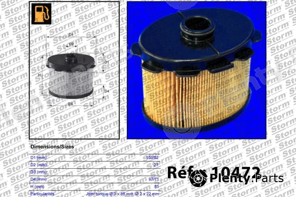 Storm Quality Parts 10472 — Fuel Filter