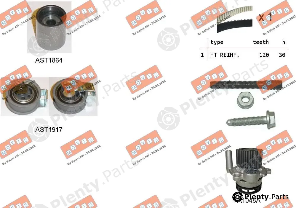 Movis ASTK0940PA — Water Pump & Timing Belt Kit