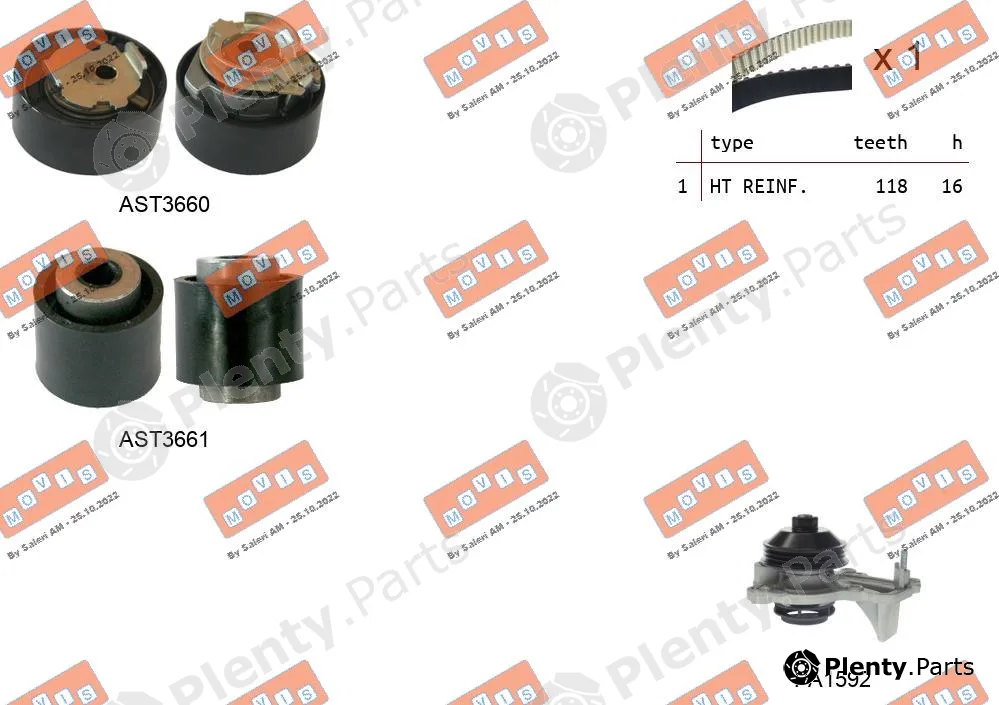 Movis ASTK1167PA — Water Pump & Timing Belt Kit