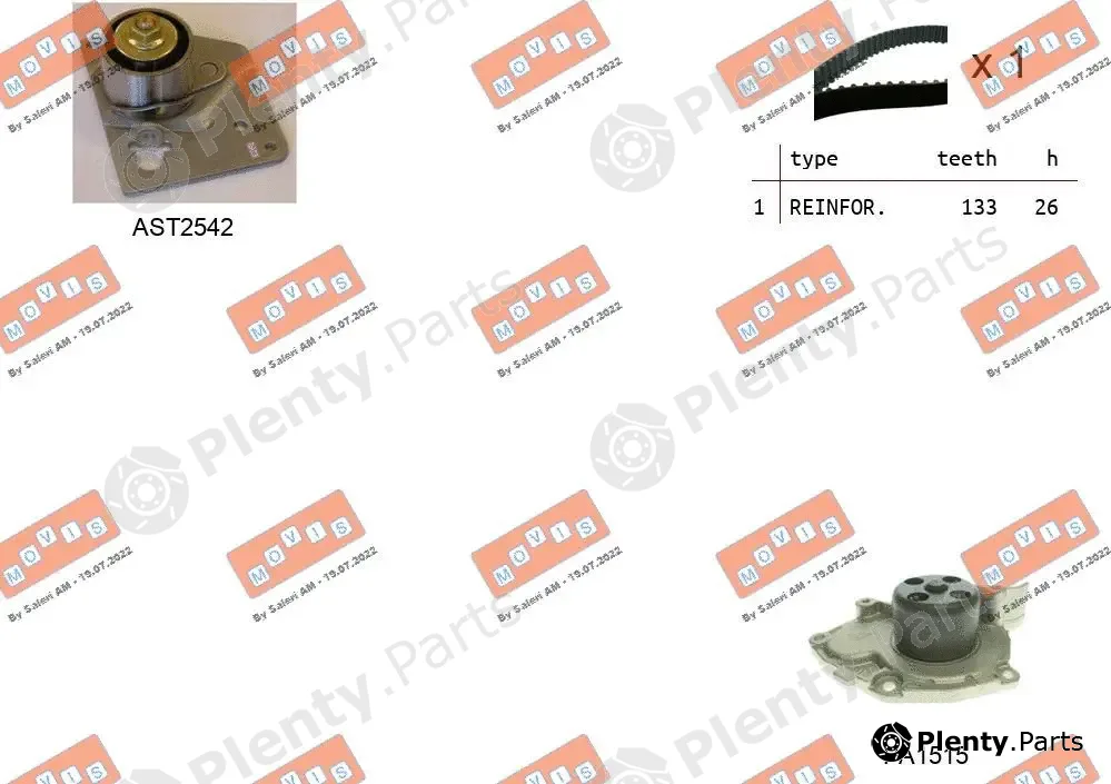 Movis ASTK0931PA2 — Water Pump & Timing Belt Kit